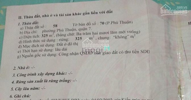 Hình ảnh Bán đất đường 24m chợ Phú Thuận quận 7. Diện tích 325m2