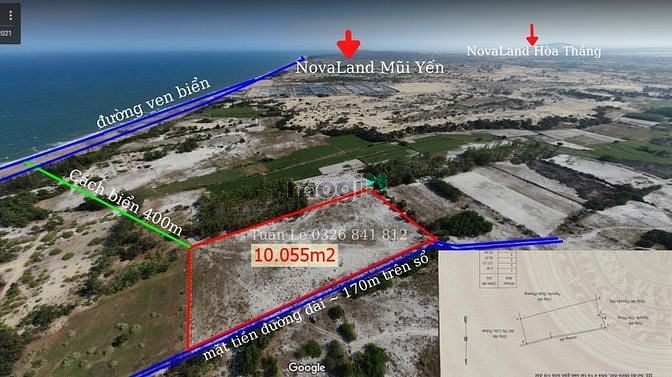 Hình ảnh Bán đất ven biển Bình Thuận, 10.055m2, sổ đỏ, mặt tiền 170m.
