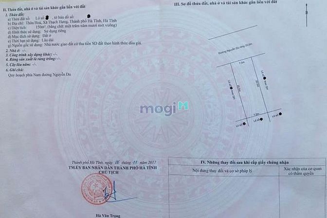 Hình ảnh Bán gấp đất mặt đường Nguyễn Du, đối diện cây xăng Thạch Hưng