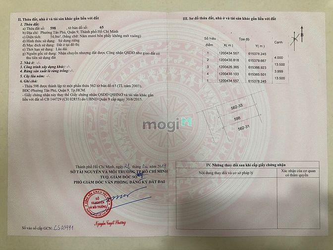 Hình ảnh Bán Lô Đất Hẻm 4 Đường 100A Cầu Xây P. Tân Phú, Q9