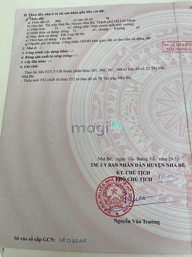 Hình ảnh Bán đất Hẻm 7m Nguyễn Thị Hương, Thị trấn Nhà Bè 51m2