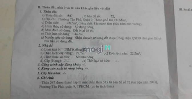 Hình ảnh Bán 68m2 thổ cư đường rộng 10m Lê Văn Việt - Quận 9