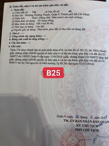 Hình ảnh Kẹt tiền bán lô đất dự an thịnh vượng đường tam đa - Quận 9