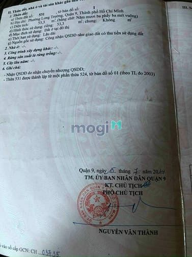 Hình ảnh Bán đất hẻm 24 đường võ văn hát ,P long trường ,Q9 (TPTĐ)