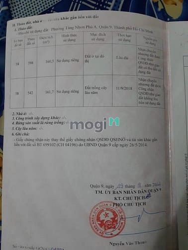 Hình ảnh Đất DT : 9x33= 322m2 đường 102, phường Tăng Nhơn Phú A. Tp Thủ Đức
