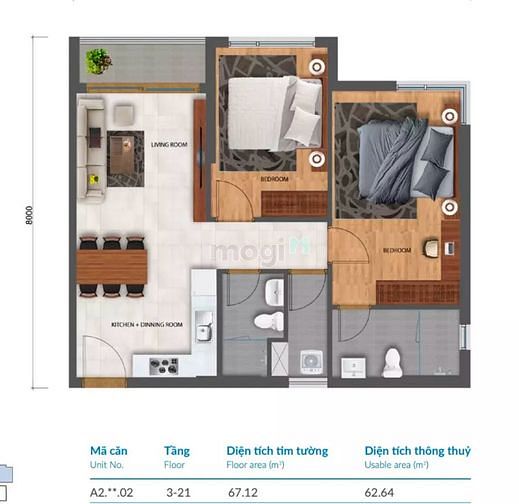 Hình ảnh Cho thuê 2PN chỉ 7,5 tr Safira Khang Điền giá siêu đẹp bao phí
