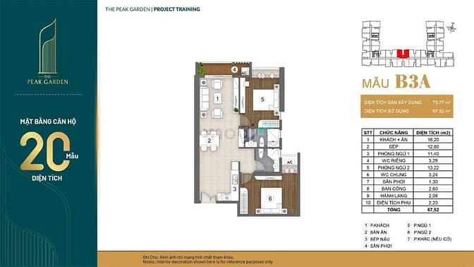 Hình ảnh Chính Chủ Bán Căn Góc 2PN 65m2 - The Peak Garden 2ty8 bao hết thuế phí