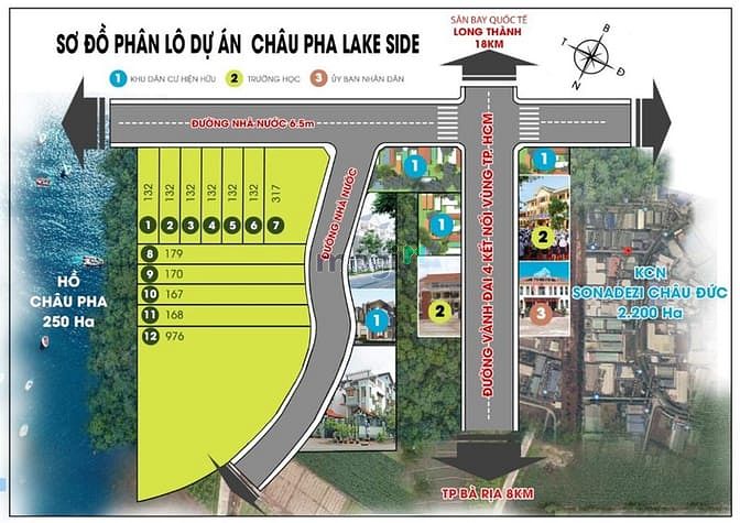 Hình ảnh Bán lô đất mặt tiền đường đi vào hồ Châu Pha, cạnh KCN Sonadezi