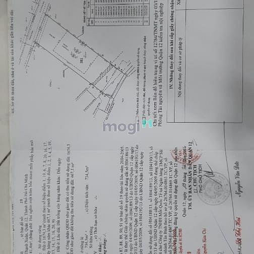 Hình ảnh Bán 2200m2 đất thổ cư Đường TX43 - Hà Huy Giáp, Quận 12