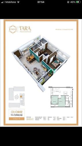 Hình ảnh cho thuê Trang Chủ MB66.COM / Đăng Ký Tặng 66K chung cư TARA DRESIDENCE 2PN 2WC nhà trống 7 triệu