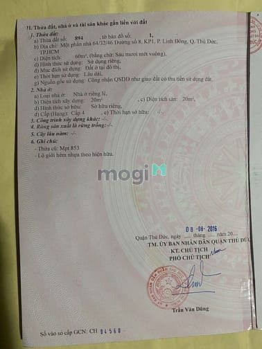 Hình ảnh Bán gấp lô đất 60m2 ngang 5m hẻm xe hơi thông khu dân cư đông bộ