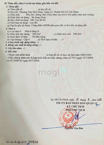 Hình ảnh Bán Đất Mặt Tiền Tân Thới Hiệp Quận 12 960m2 Giá 27tr/m2