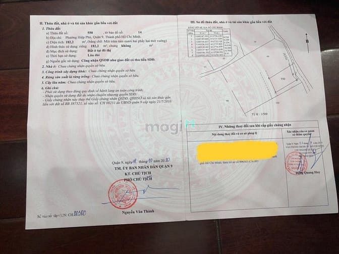 Hình ảnh Đất DT: 10x20=200m2 đường Tân Hoà 2, phường Hiệp Phú, Q9. TP Thủ Đức