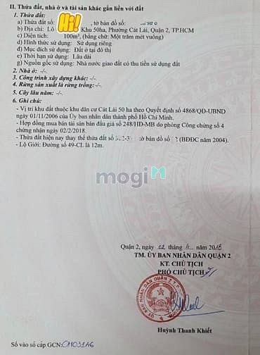 Hình ảnh Bán gấp đất nền khu phân lô, Cát Lái, Quận 2, 100m2, Nhỉnh 6tỷ 500 xíu