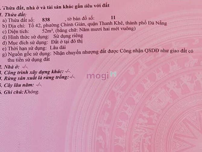 Hình ảnh Bán lô đất kiệt 96 Điện Biên Phủ, Chính Gián, Thanh Khê, Đà Nẵng