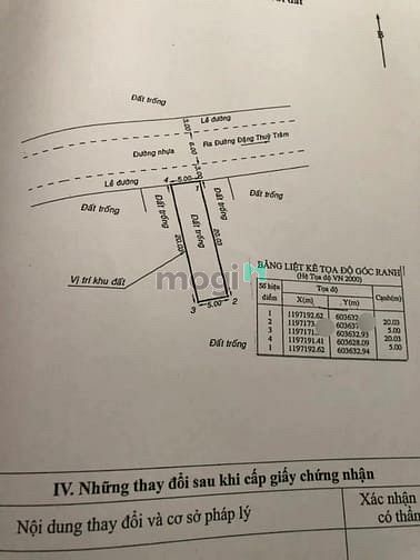 Hình ảnh BÁN GẤP LÔ ĐẤT 5mx20m, DTCN: 100m2, đường 12m Đặng Thùy Trâm (Trục 30)