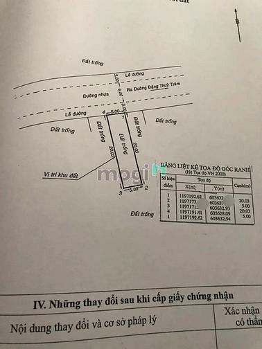 Hình ảnh BÁN GẤP LÔ ĐẤT 5mx20m, DTCN 100m2, vị trí đẹp đường 12m Đặng Thùy Trâm