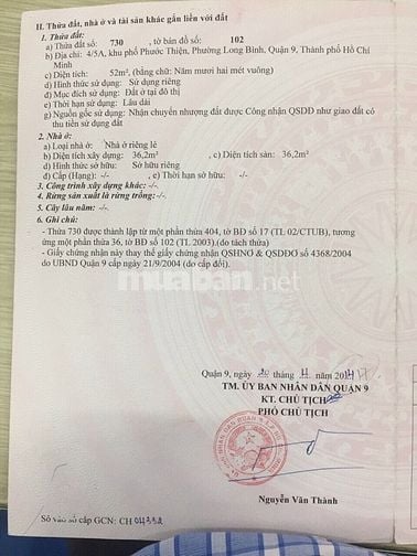 Hình ảnh Nhà cấp 4 DT : 4,1x12,8=52m2 đường số 3, Phước Thiện, Phường Long Bình