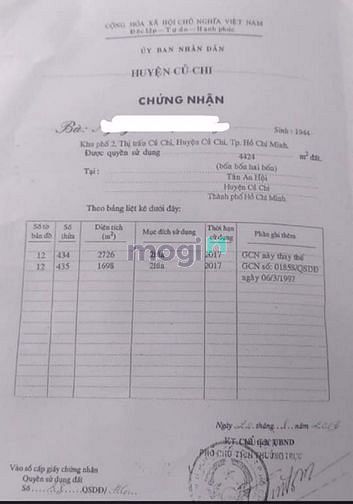 Hình ảnh Bán đất 1 xẹc TL8 Củ Chi, 4000m2, Giá: 2,7tr/m2