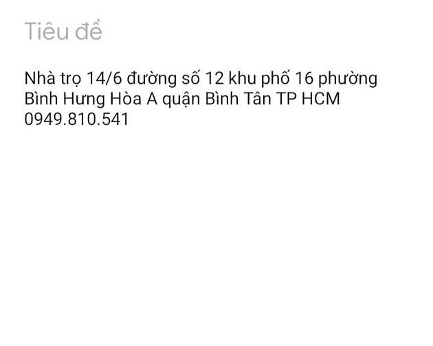 Hình ảnh Phòng trọ giá rẻ quận Bình Tân
