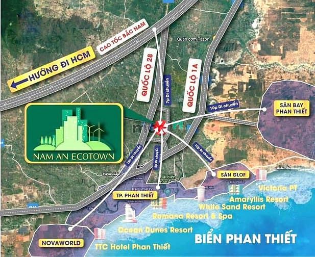 Hình ảnh 1.6 TỶ - BÁN ĐẤT MT KCN, 23x56M, Tân Nghĩa, Hàm Tân, Bình Thuận