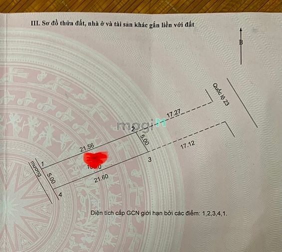 Hình ảnh Bán đất mặt đường QL23, gần bệnh viện dã chiến, đối diện khu sinh thái