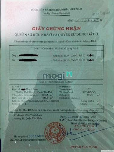 Hình ảnh MT Thạch Lam, Tân Phú, 265.9m2, 5 tầng, Giá rẻ