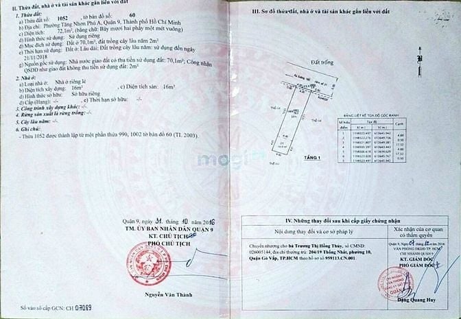Hình ảnh Bán đất 72,m2 đường 160, p tăng nhơn phú A,TP thủ đức