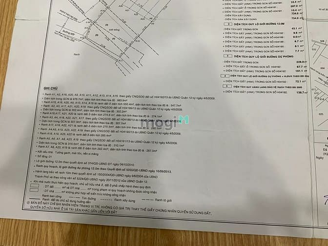 Hình ảnh BÁN 2200m2 Đất thổ cư Đường TX43 - Hà Huy Giáp - Quận 12