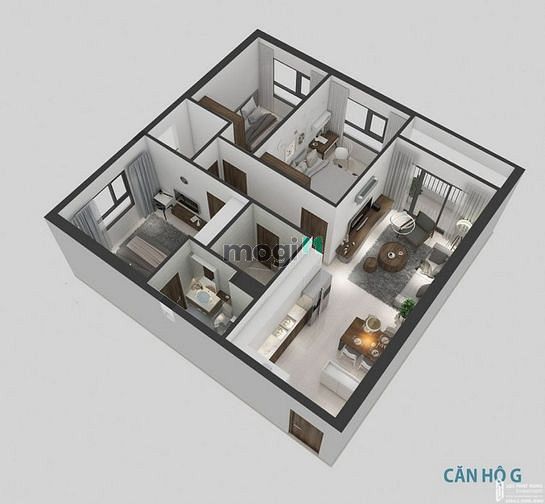 Hình ảnh Goldora Plaza 2PN, nội thất cơ bản
