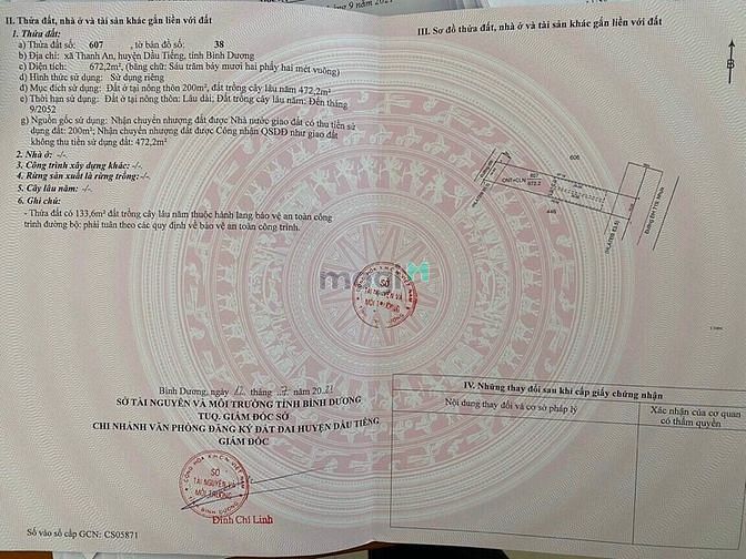 Hình ảnh Bán đất MT DH719, Thanh An, Dầu Tiếng, DT:10x67, TC200m2, SHR, 2.2 tỷ