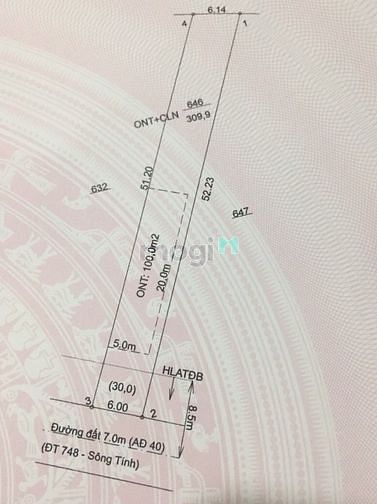 Hình ảnh Bán 02 đất An Điền, Bến Cát, DT:12x51, TC266m2, SHR, giá 3.2 tỷ chốt