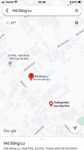 Hình ảnh Chính chủ MT 1949m2 sông Lu, Hoà phú, Củ chi