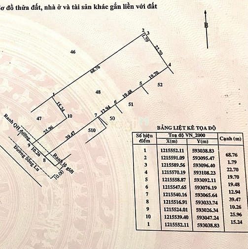 Hình ảnh Chính chủ MT 1949m2 sông Lu, Hoà phú, Củ chi