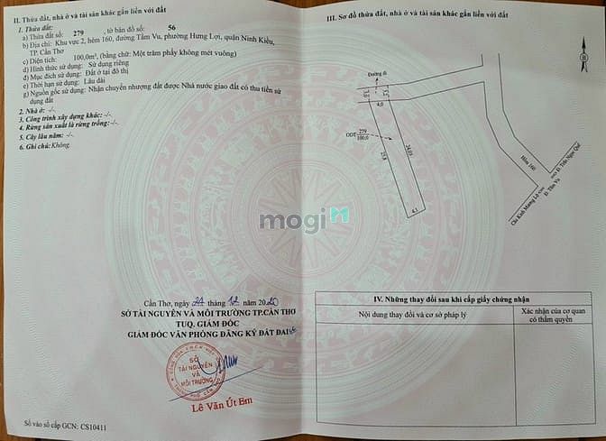 Hình ảnh Bán nền hẻm 160 đường Tầm Vu Hưng Lợi Ninh Kiều TP Cần Thơ