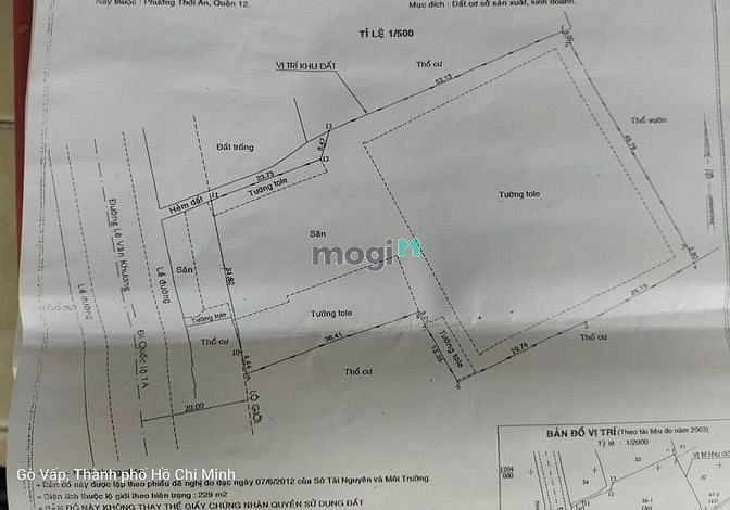 Hình ảnh Đất Mặt tiền Lê Văn Khương, Quận 12, DT 4323m2, Chỉ 216 tỷ