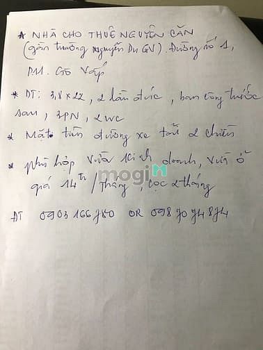 Hình ảnh Nhà mặt tiền cho thuê nguyên căn Gò Vấp