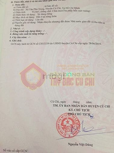Hình ảnh Bán đất đường số 65 - 93m2 - 5x18 - 93m2 thổ cư - xã Tân Phú Trung