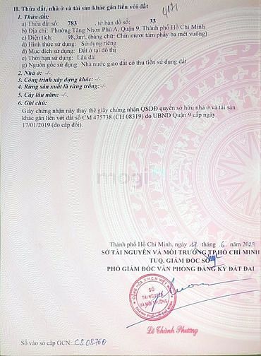 Hình ảnh Đất DT : 5,5x18,5=98m2 Hẻm 72 đường Làng Tăng Phú, Tăng Nhơn Phú A. Q9