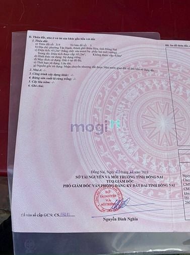 Hình ảnh Bán đất phường Tân Hạnh, sát đường Bùi Hữu Nghĩa; 63m2 giá 1.65 tỷ.