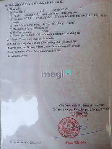 Hình ảnh Bán đất trồng lúa cách Bình Chánh 15 km xã Long Khê, Cần Đước, Long An
