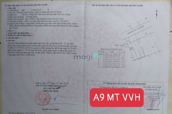 Hình ảnh Đất DT: 102,7m2 Mặt Tiền Kinh Doanh đường Võ Văn Hát, Long Trường. Q9