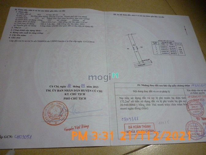 Hình ảnh Bán đất thổ cư 100%, Ấp Cây Trâm, Xã Phú Hòa Đông, ngang 5m, dài 50m..