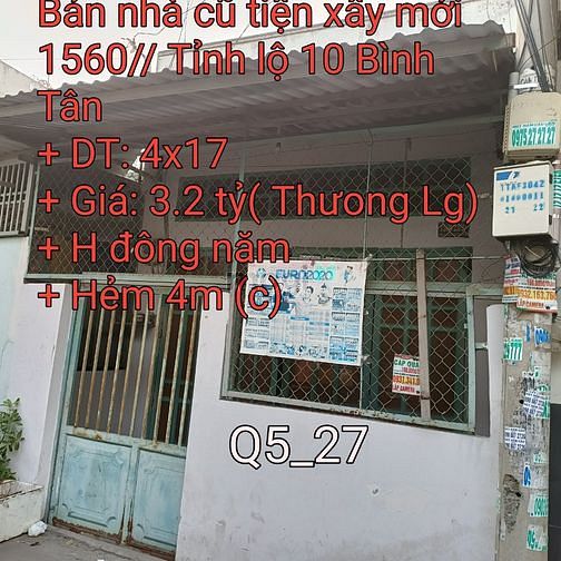 Hình ảnh Bán nhà Tỉnh Lộ 10 Bình Tân 4x17 shr 3.2 tỷ ( thương lg) hẻm 4m