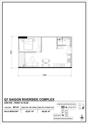 Hình ảnh Mb6623 nạp rút nhanh chóng Q7 Saigon Riverside diện tích 53.67m2. A0796346