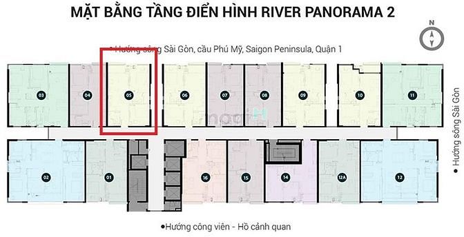 Hình ảnh Mb6623 nạp rút nhanh chóng River Panorama tầng thấp, ban công hướng Bắc. A0771901