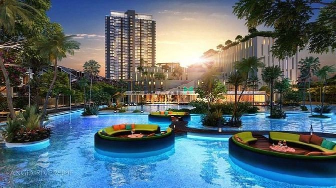 Hình ảnh Mb6623 nạp rút nhanh chóng River Panorama tầng thấp, ban công hướng Bắc. A0771901
