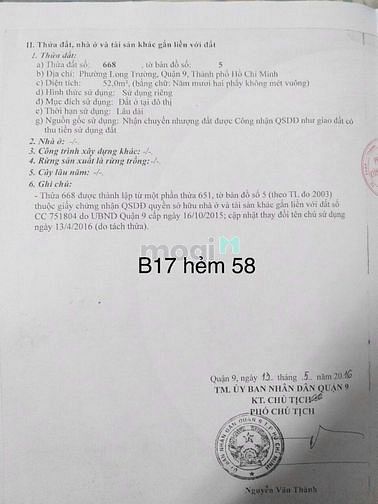Hình ảnh Giảm giá bán đất HXH Võ Hăn Hát Q9-52m2 chỉ 3 tỷ 1