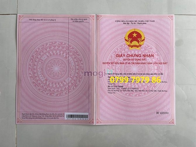 Hình ảnh Đất nền - Sổ hồng riêng- ngay UB Châu Pha