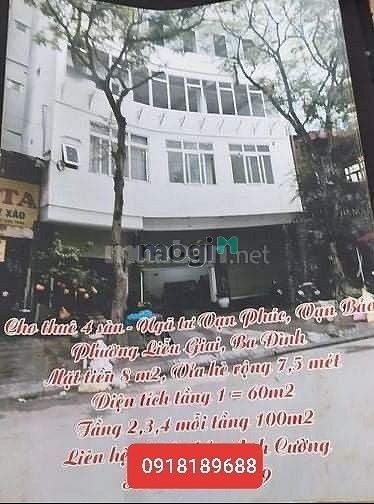 Hình ảnh Cho thuê Mặt phố Vạn Phúc - Ba Đình; 100m2; 4 tầng; 60 triệu/tháng